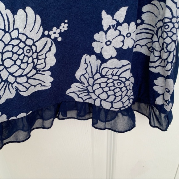 AERIE Navy Blue And Gray Frilled Cami Women’s Size Small - Picture 3 of 6